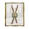 Stupell Industries Winter Skis Holiday Wreath Framed Floater Canvas Wall Art